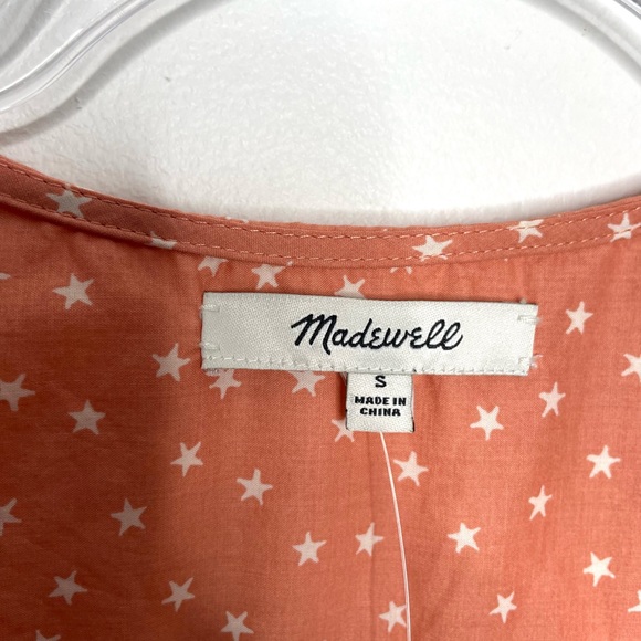 Madewell | NWT Wrap Top in Star Scatter Peach Small - Picture 3 of 10